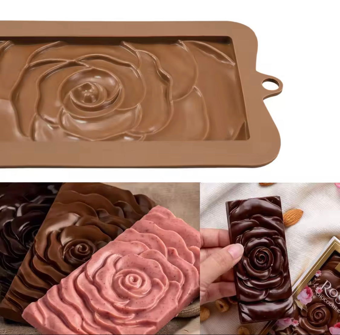 Silicone Chocolate Rose Flowers Shape Mold, Silicone DIY Chocolate Mold, Cake Decoration Tools Silicone Chocolate Rose Flowers Shape Mold, Silicone DIY Chocolate Mold, Cake Decoration Tools